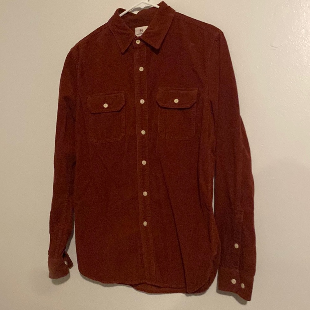 Red corduroy shirt